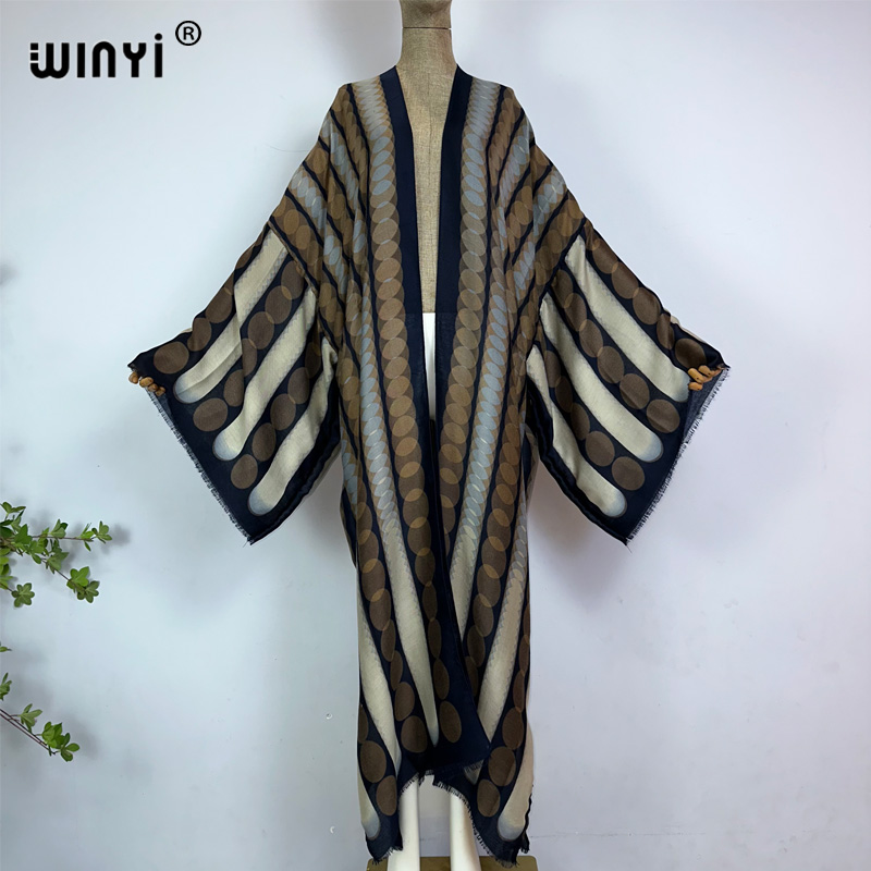 Kaftan Women Boho - WINYI Kimono d'été à imprimé géométrique,