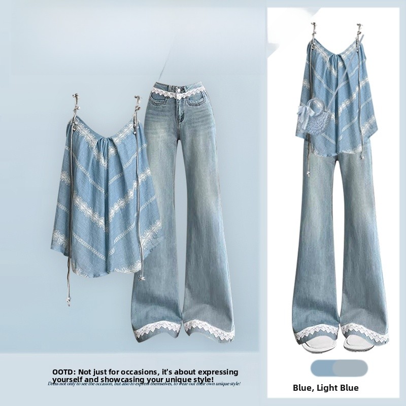 Ethnic Fashion Design - Ensemble en jean bleu sexy style
