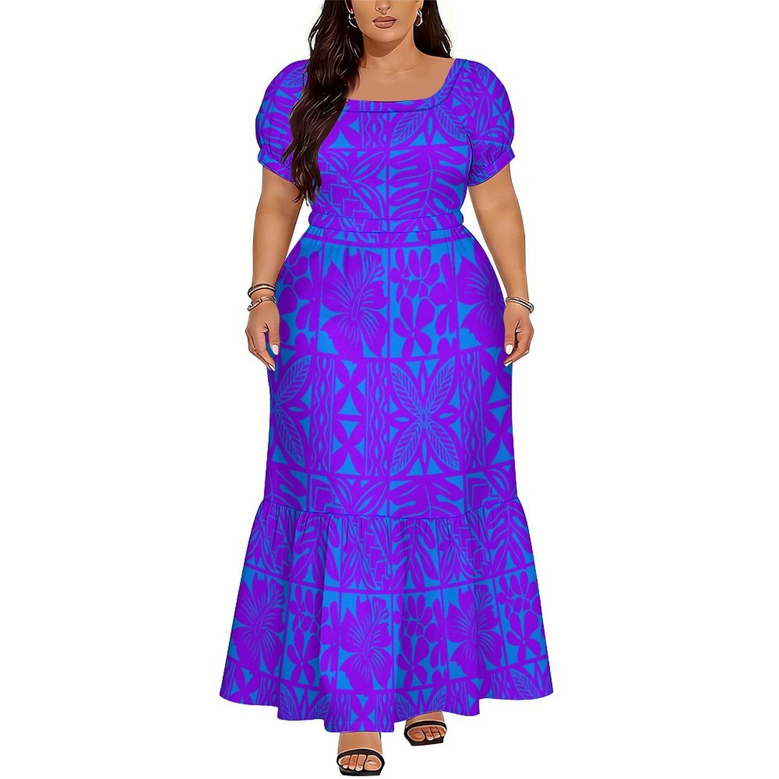 Robe longue élégante à col en  - Ethnic Style Dresses avis et prix