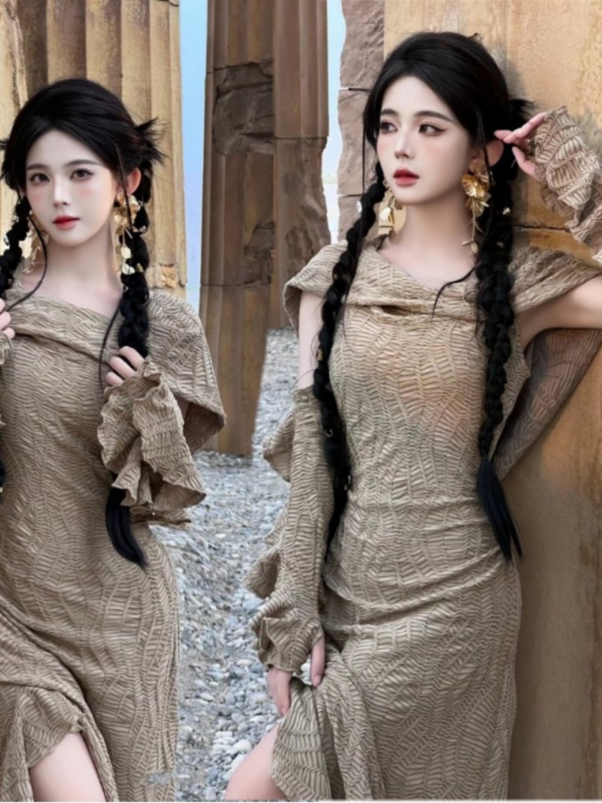 Robe longue sur le thème du dé - Ethnic Fashion Photography avis et prix