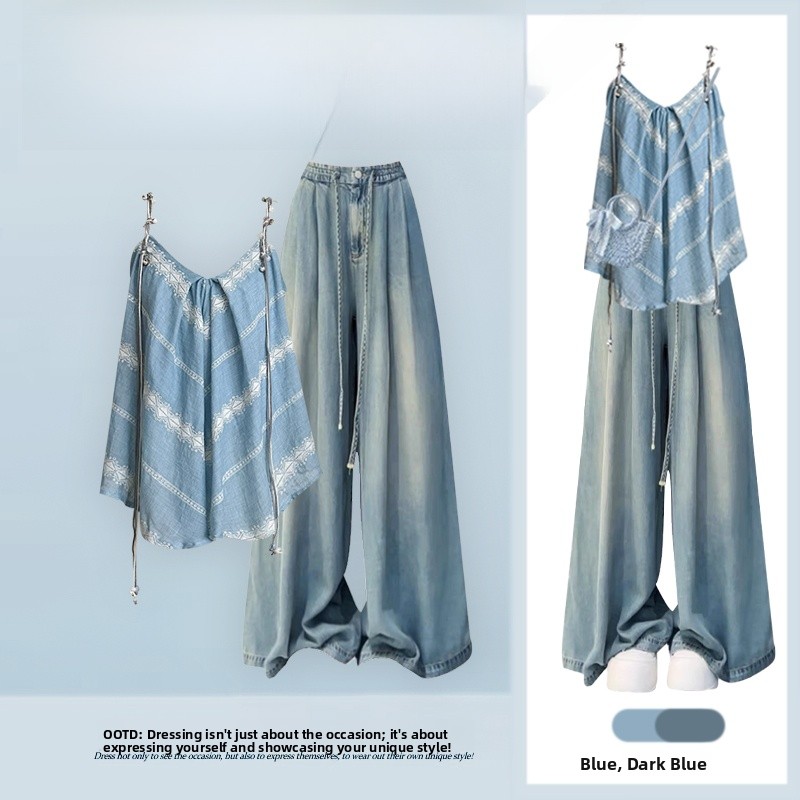 Ensemble en jean bleu sexy sty - Ethnic Fashion Design avis et prix